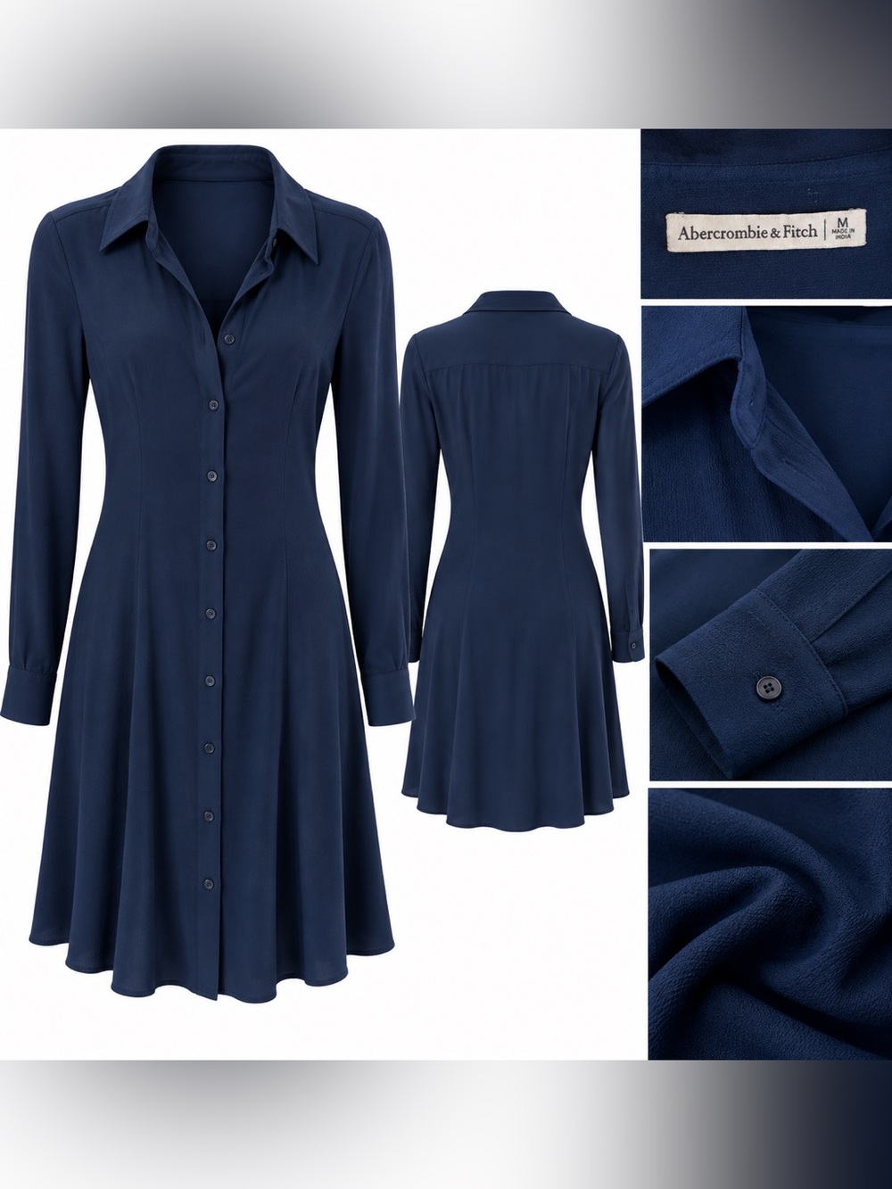 Abercrombie & Fitch Navy Shirt Dress โ Size M